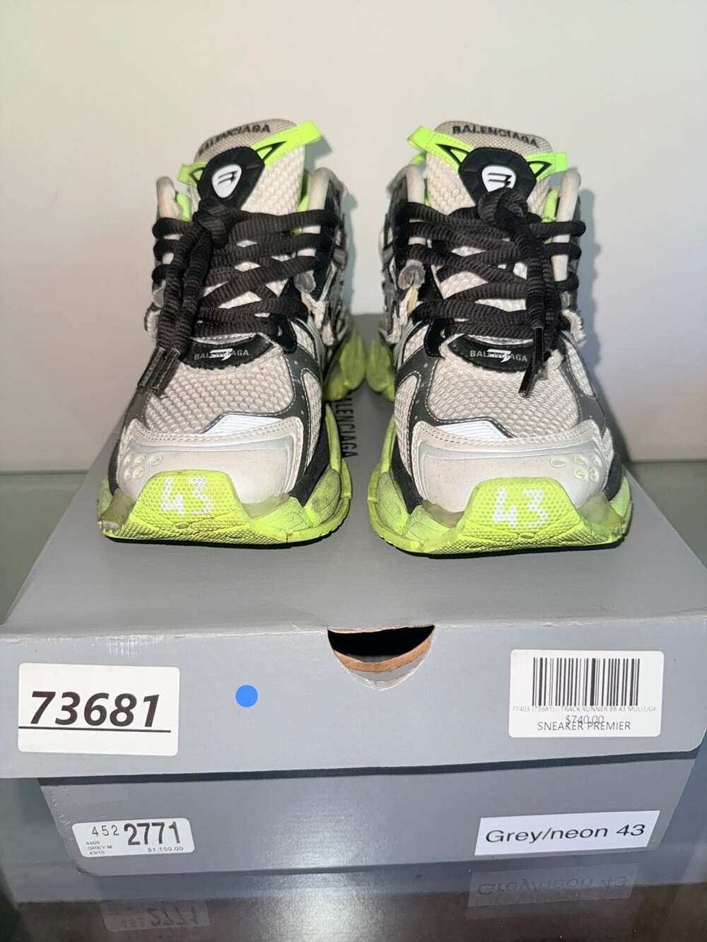 Balenciaga Runner Sneaker White Fluo Yellow Size 43